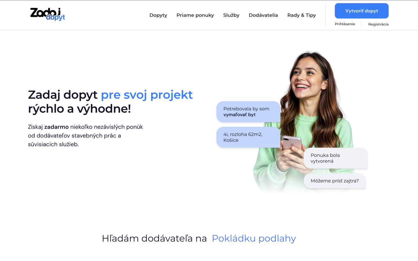 Zadaj dopyt homepage hero