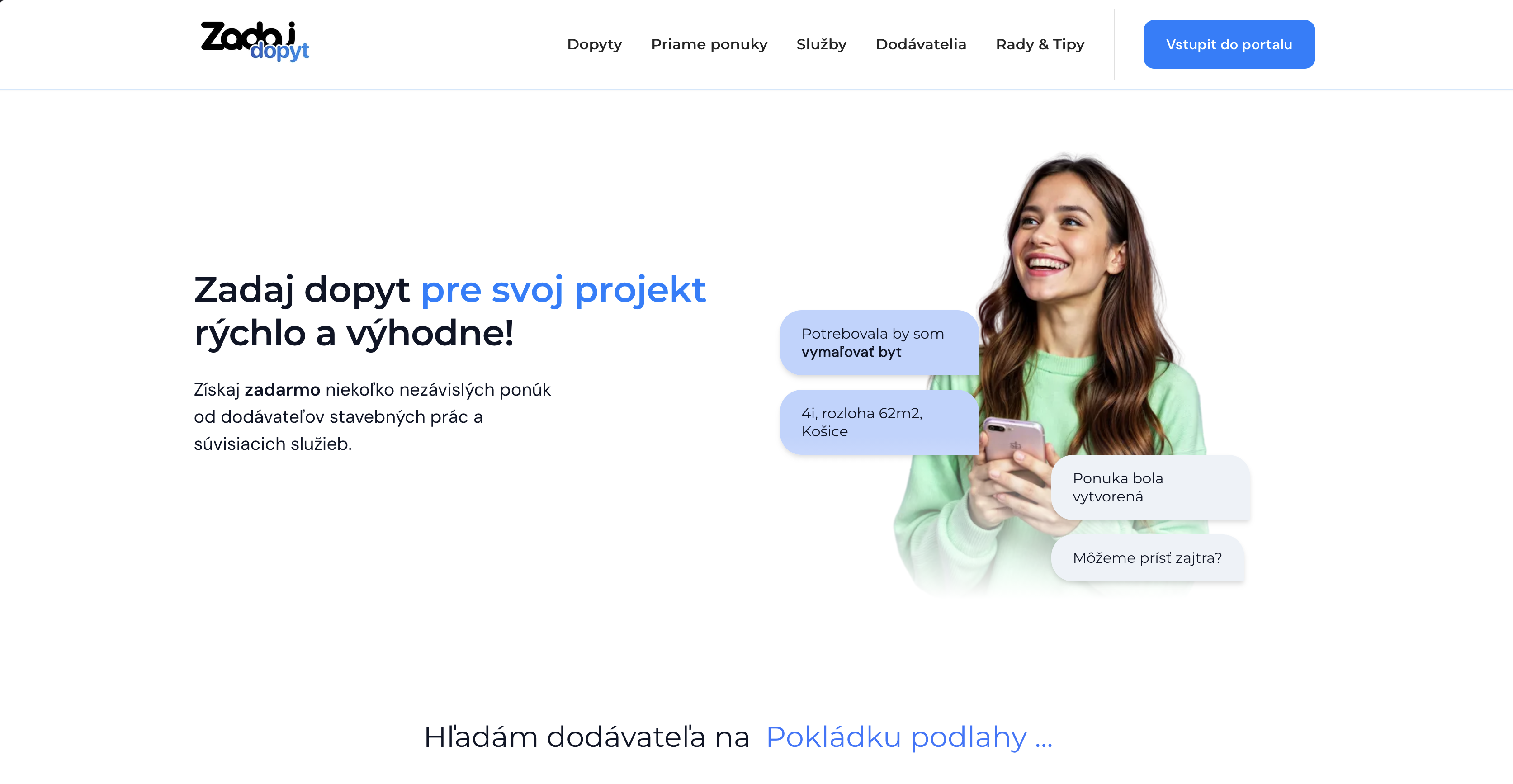 Zadaj dopyt homepage hero